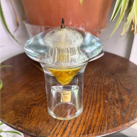 Vintage blown glass la Vida mushroom oil lamp - Picture 2 of 7